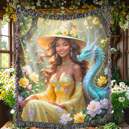 Witch Dragon Fantasy Blanket