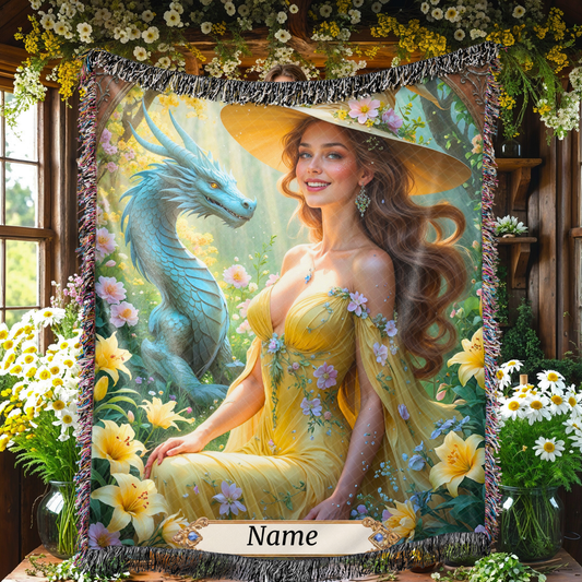 Witch Dragon Personalized Blanket