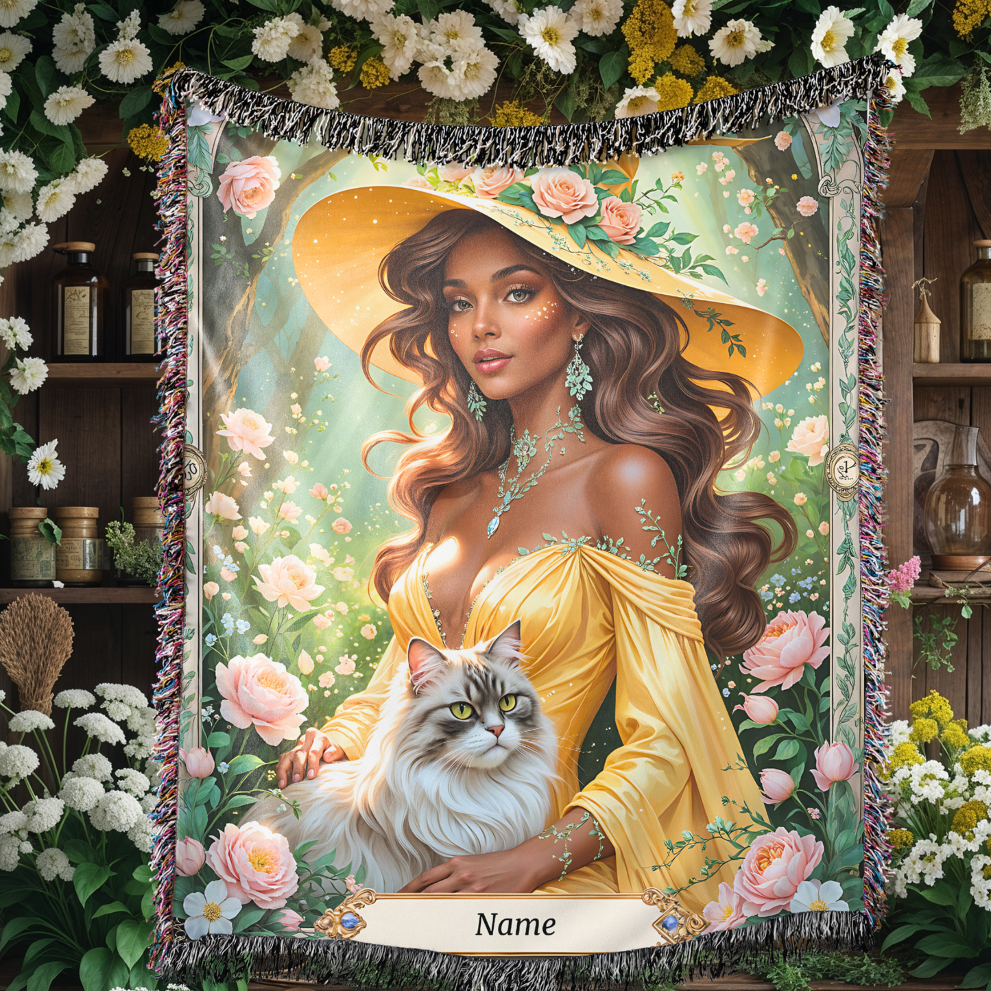 Witch Personalized Woven Blanket