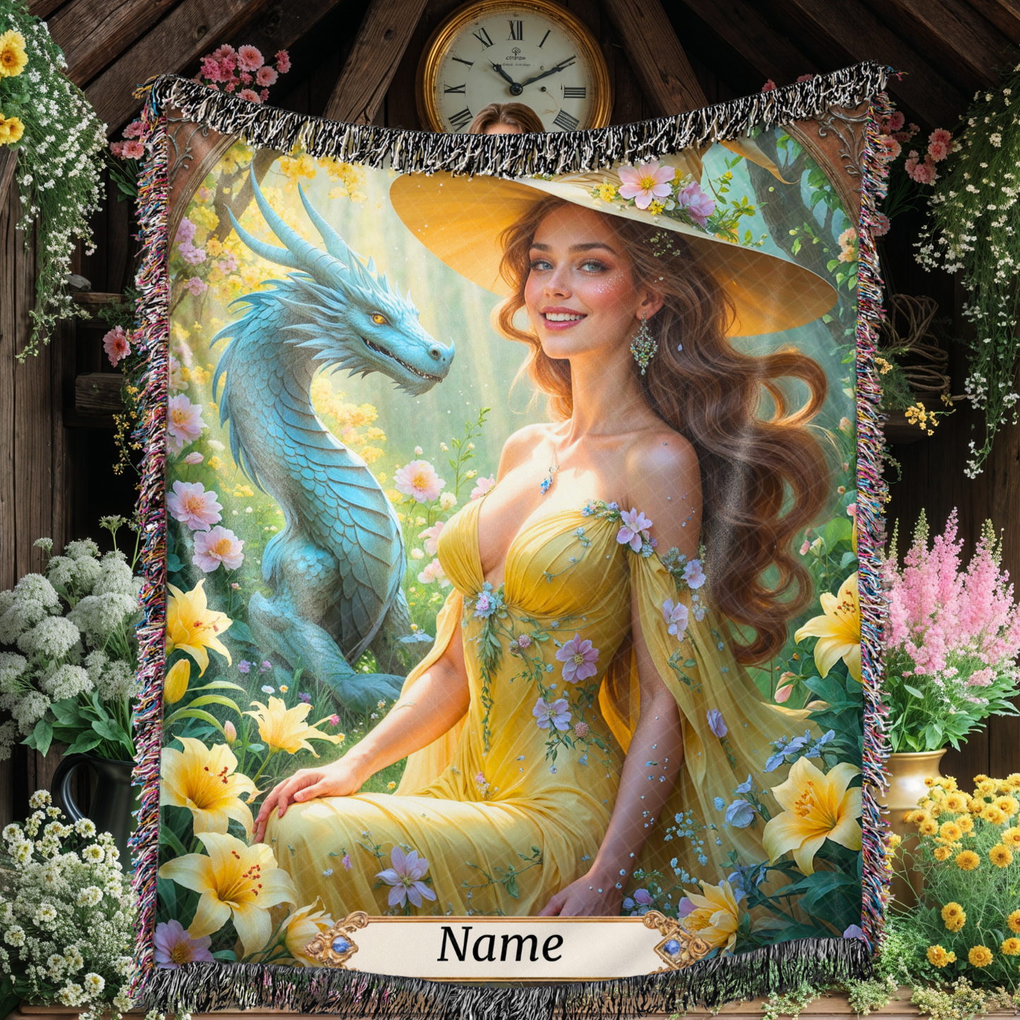 Witch Dragon Personalized Blanket