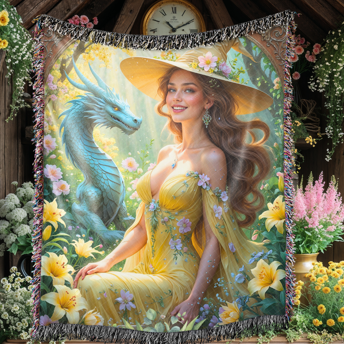 Witch Dragon Fantasy Blanket