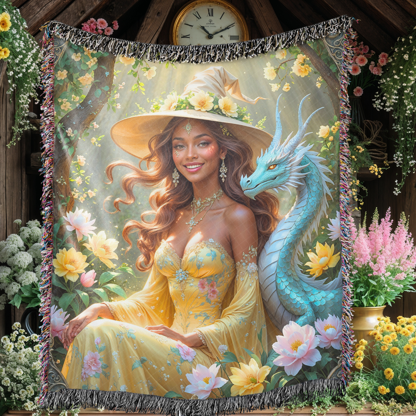 Witch Dragon Fantasy Blanket