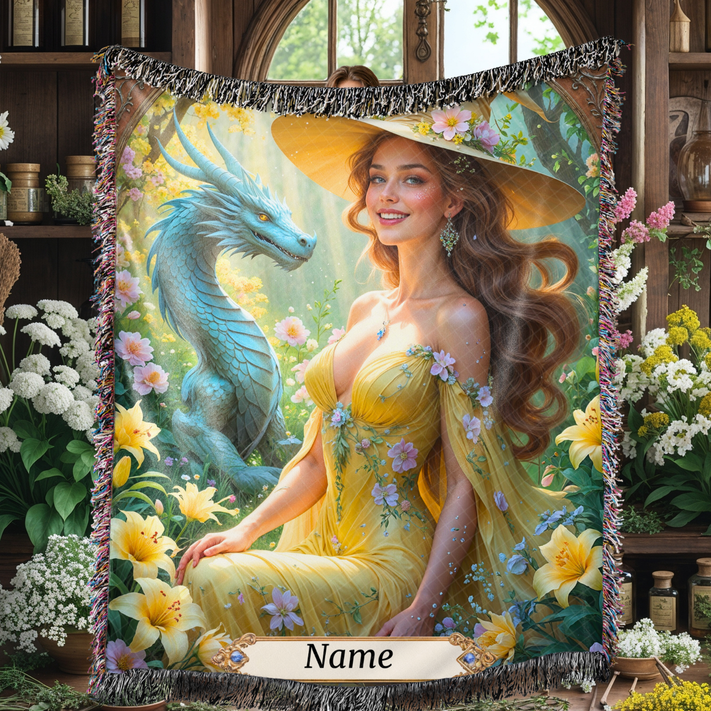 Witch Dragon Personalized Blanket
