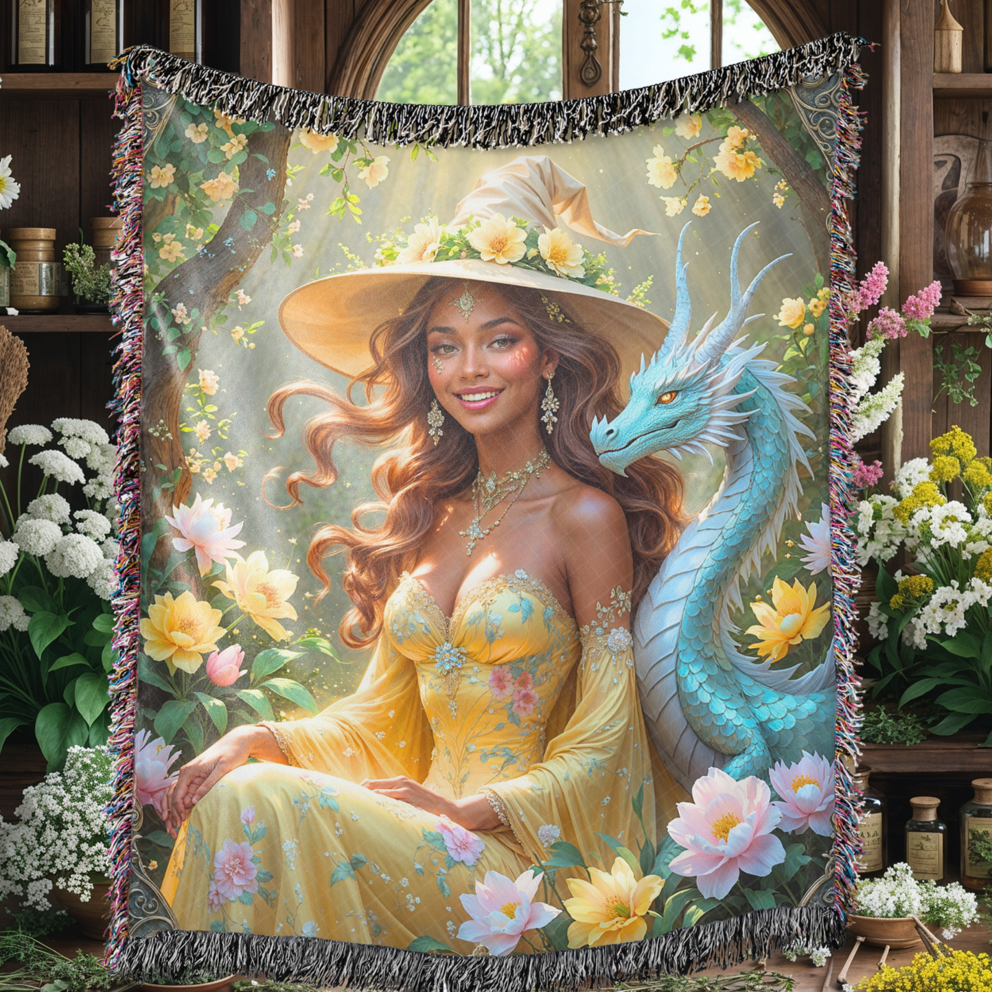 Witch Dragon Fantasy Blanket