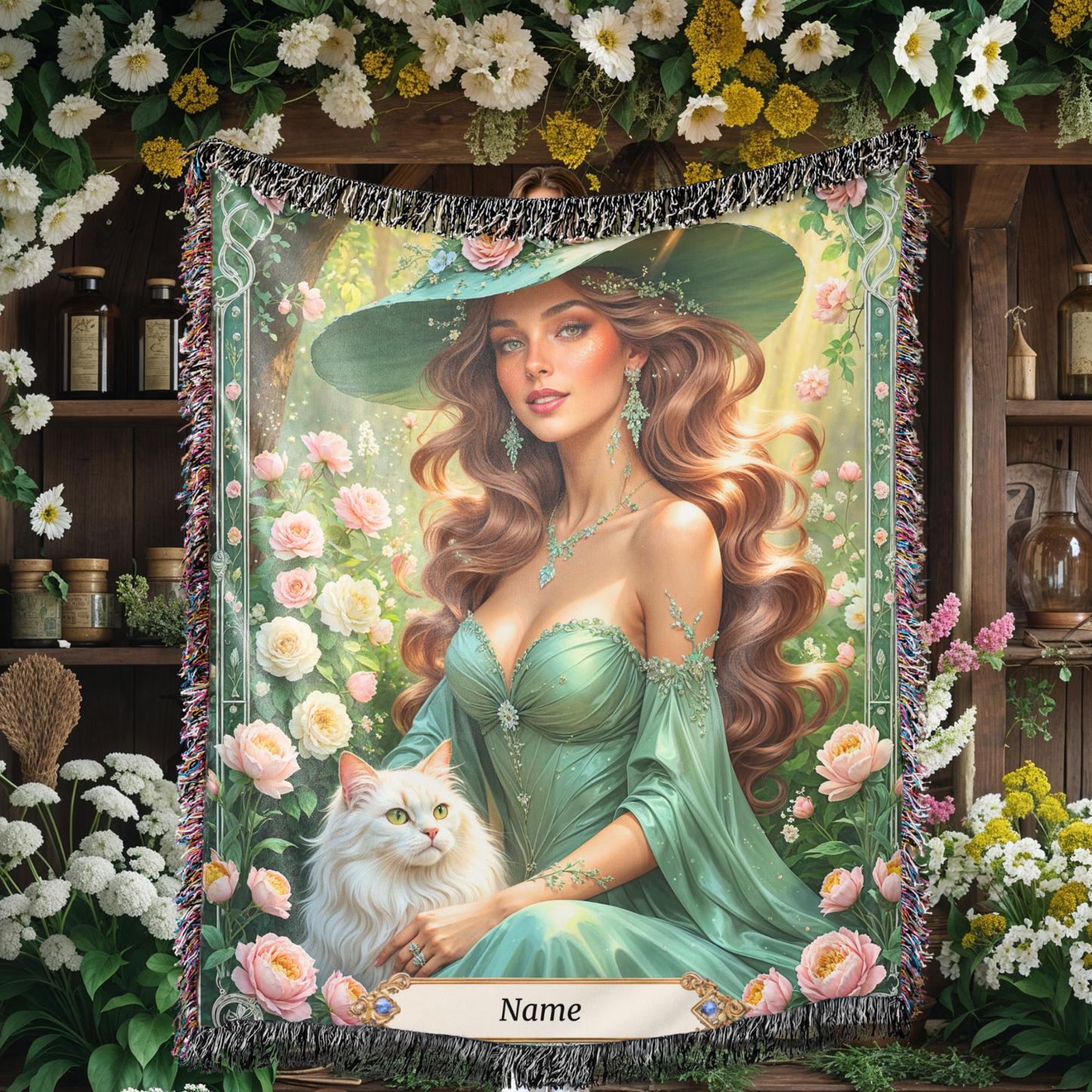 Witch Personalized Woven Blanket