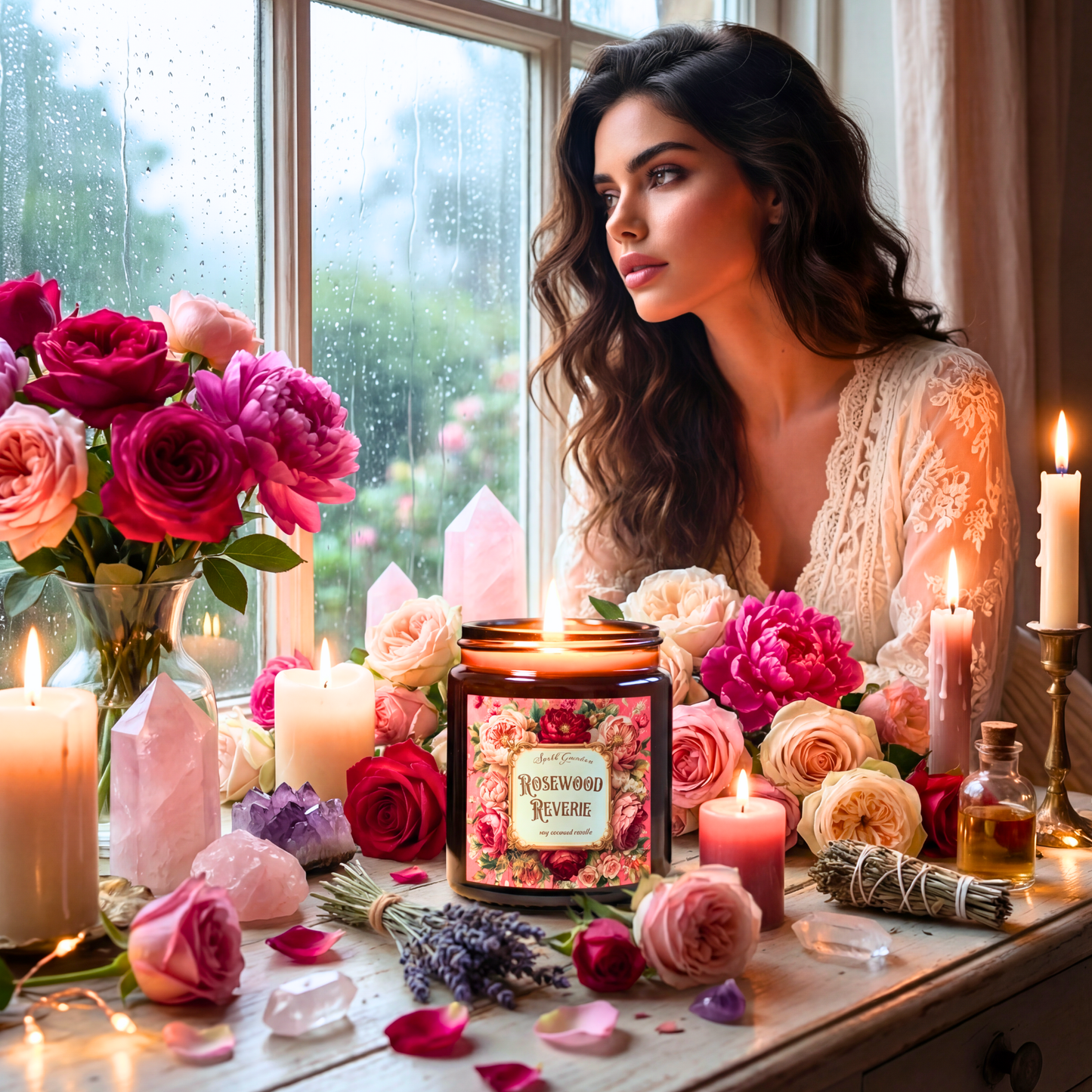 Sandalwood Rose Love Manifestation Candle