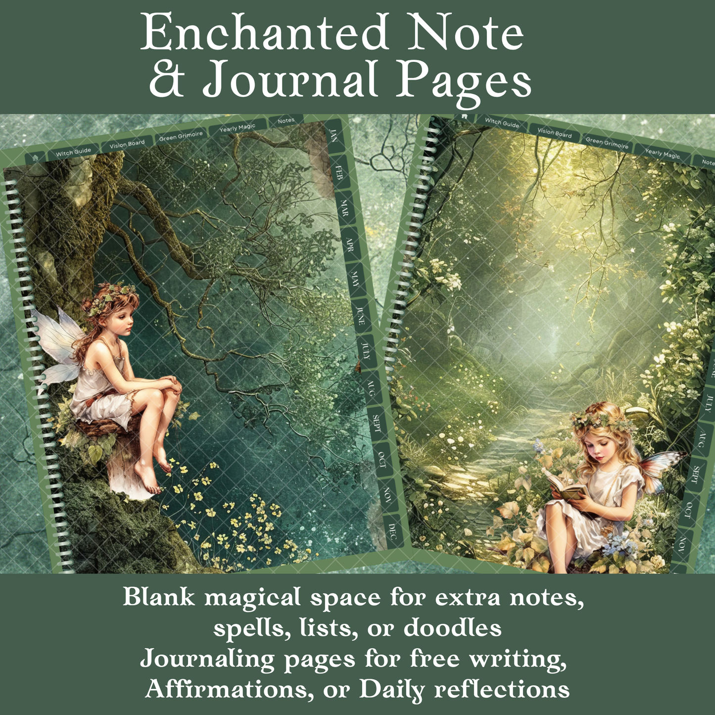 2026 Green Witch Digital Planner – Hyperlinked PDF for GoodNotes, Notability &amp; more