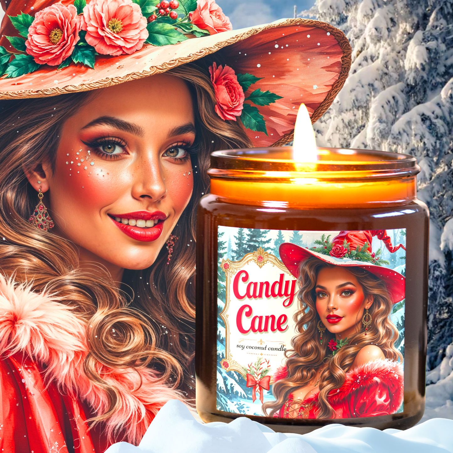 Candy Cane Candle