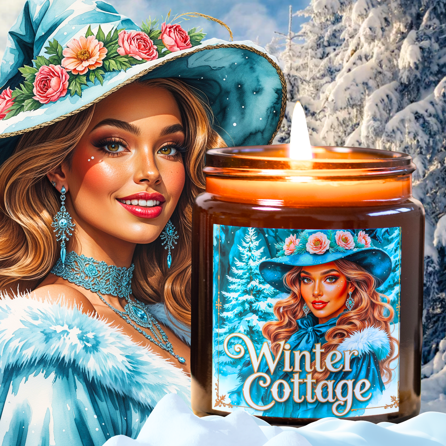 Winter Cottage Candle