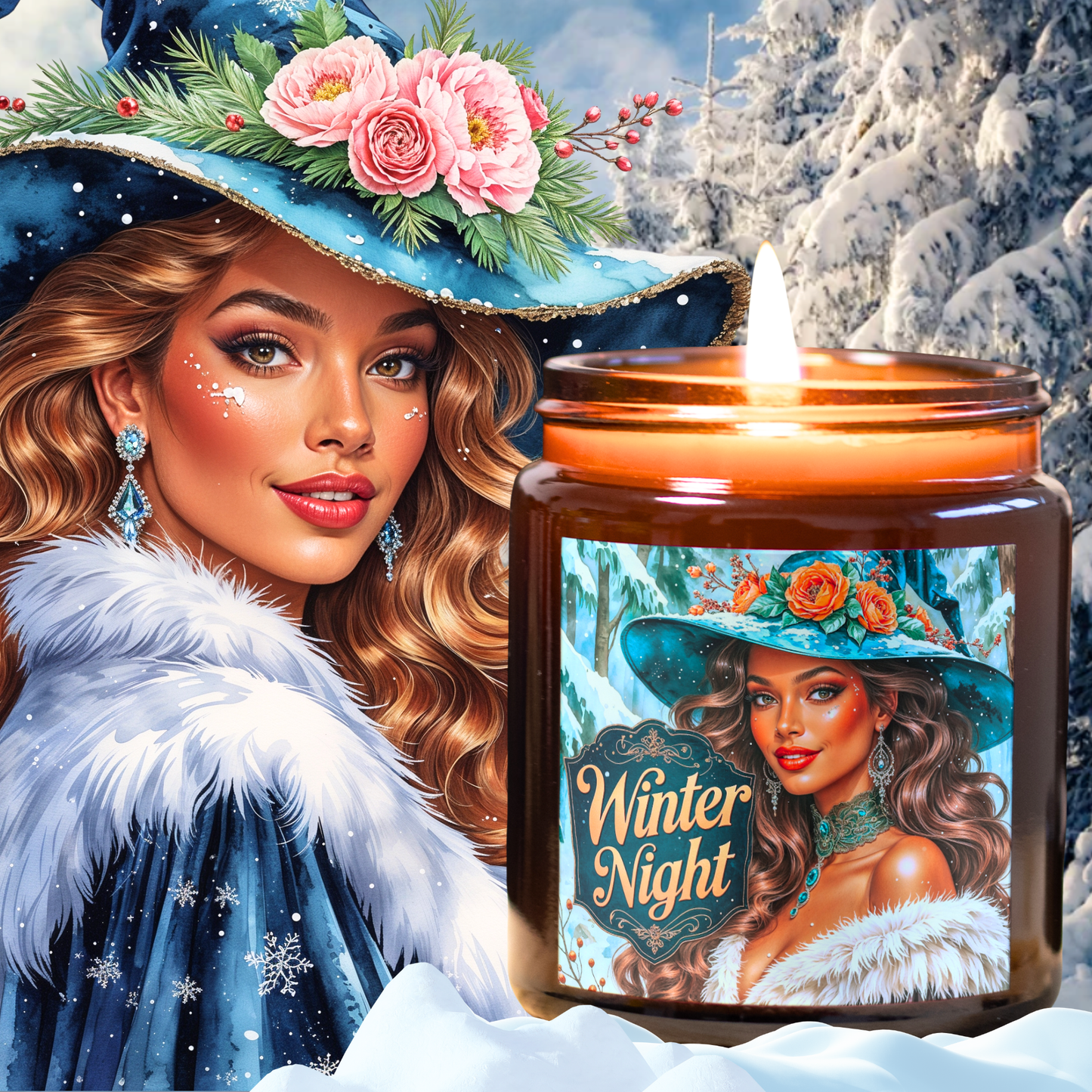 Winter Night Candle