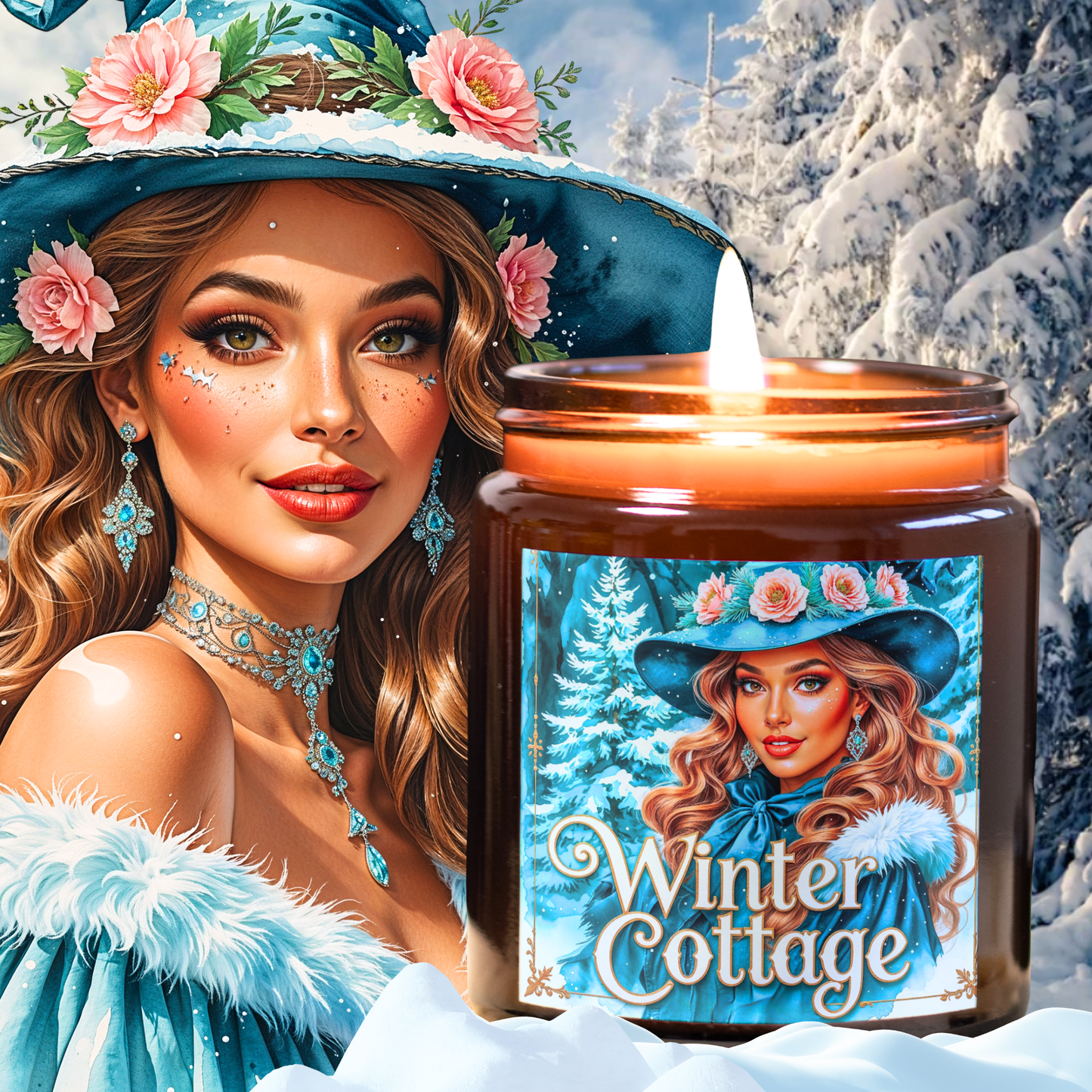 Winter Cottage Candle