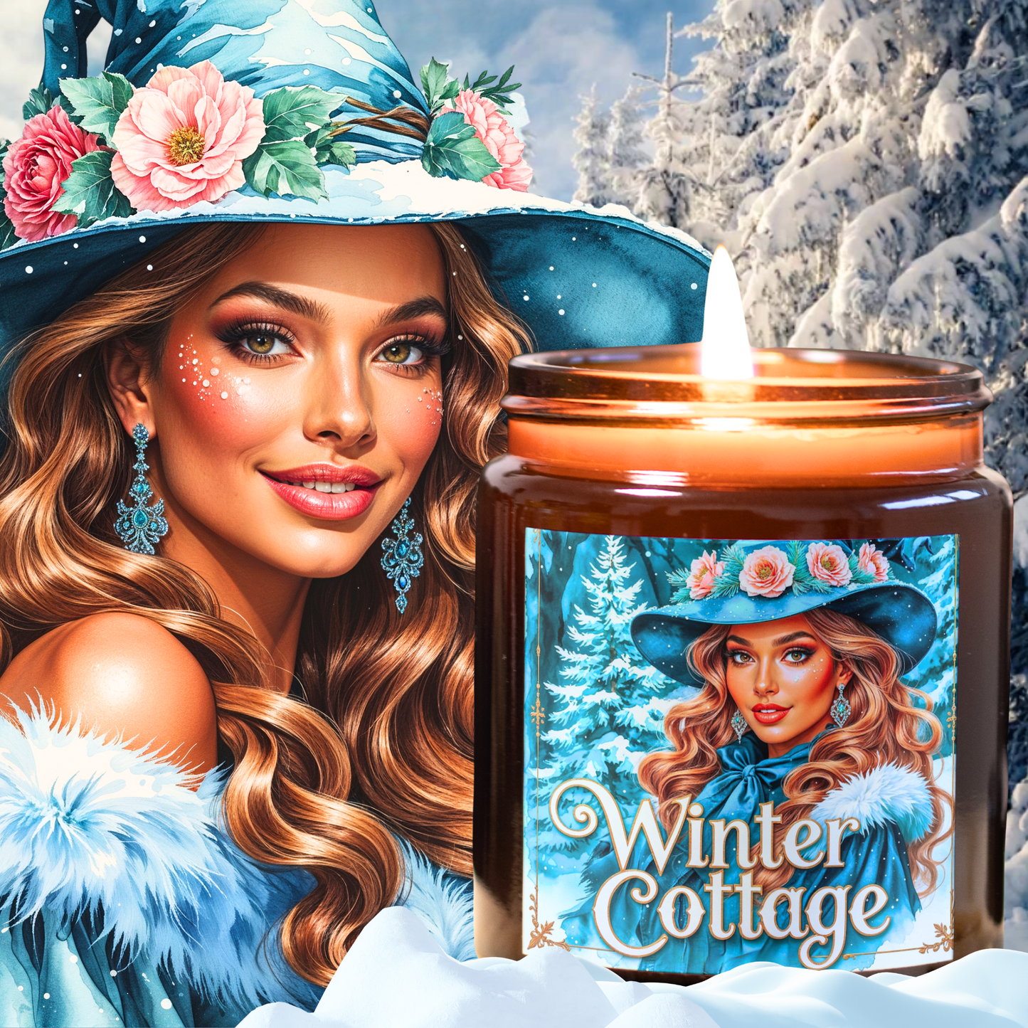 Winter Cottage Candle