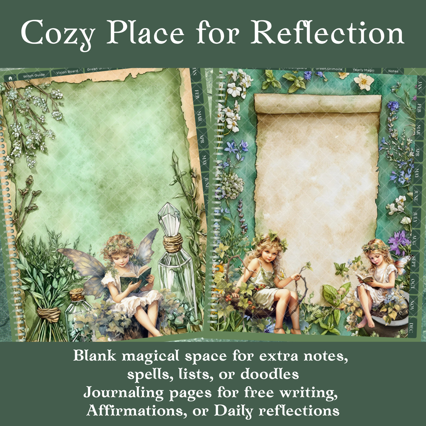 2026 Green Witch Digital Planner – Hyperlinked PDF for GoodNotes, Notability &amp; more